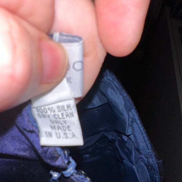 Coren Moore - Navy Strapless Silk Cocktail Dress - Picture 5 of 5